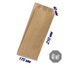 Паперовий крафт пакет саше 170*40*210 мм (бурий)