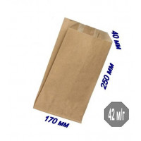 Паперовий крафт пакет саше 170*40*250 мм (бурий)