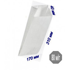 Паперовий крафт пакет саше 170*40*310 мм (білий)