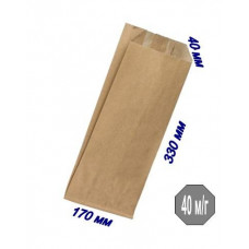 Паперовий крафт пакет саше 170*40*330 мм (бурий)