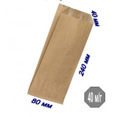 Паперовий крафт пакет саше 80*40*240 мм (бурий)