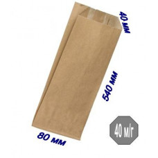 Паперовий крафт пакет саше 80*40*540 мм (бурий)