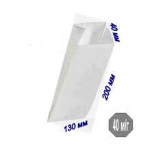 Паперовий крафт пакет саше 130*40*200 мм (білий)