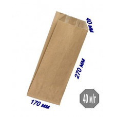 Паперовий крафт пакет саше 170*40*270 мм (бурий)