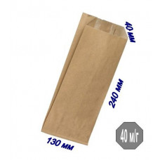 Паперовий крафт пакет саше 130*40*240 мм (бурий)