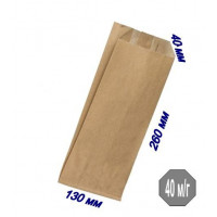 Паперовий крафт пакет саше 130*40*260 мм (бурий) 